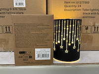 Partij tube lighting d9/h12cm black with falling stars and timer (120x) - afbeelding 1 van  4