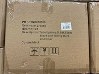 Partij tube lighting d9/h12cm black with falling stars and timer (120x) - afbeelding 4 van  4