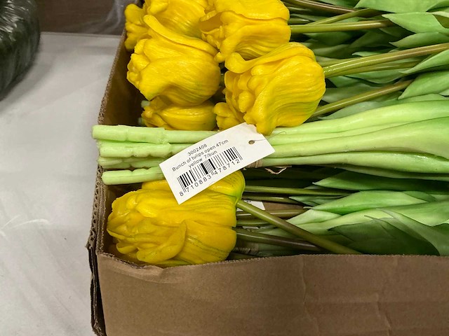 Partij tulpen 47cm wit&geel&oranje 7/bun (77x) - afbeelding 9 van  9