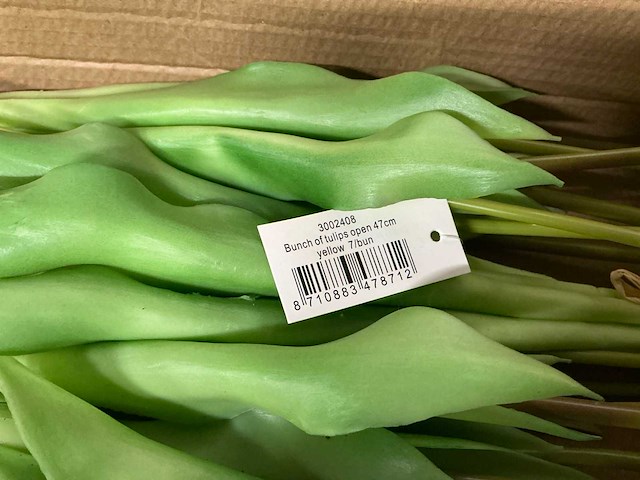 Partij tulpen 47cm wit&geel&oranje 7/bun (77x) - afbeelding 4 van  9