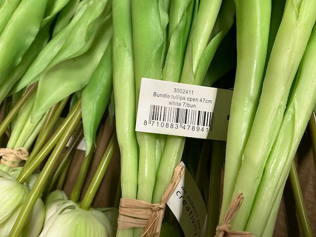 Partij tulpen 47cm wit&geel&oranje 7/bun (77x) - afbeelding 6 van  9