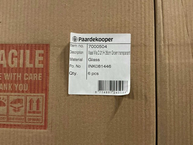 Partij vaas vila d21/h35cm groen transparant (180x) - afbeelding 5 van  5