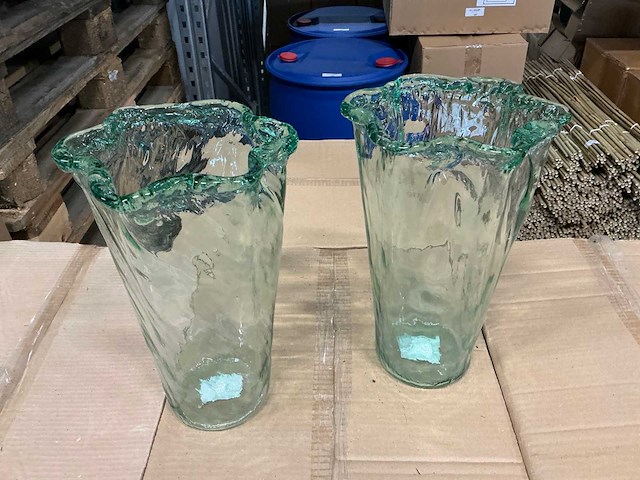 Partij vaas vila d21/h35cm groen transparant (84x) - afbeelding 3 van  5
