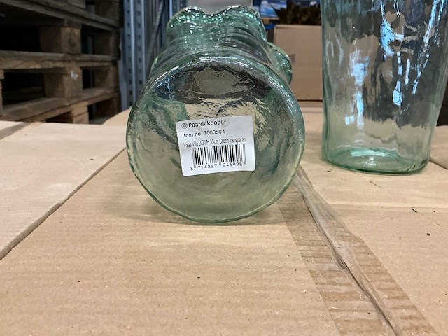 Partij vaas vila d21/h35cm groen transparant (84x) - afbeelding 4 van  5