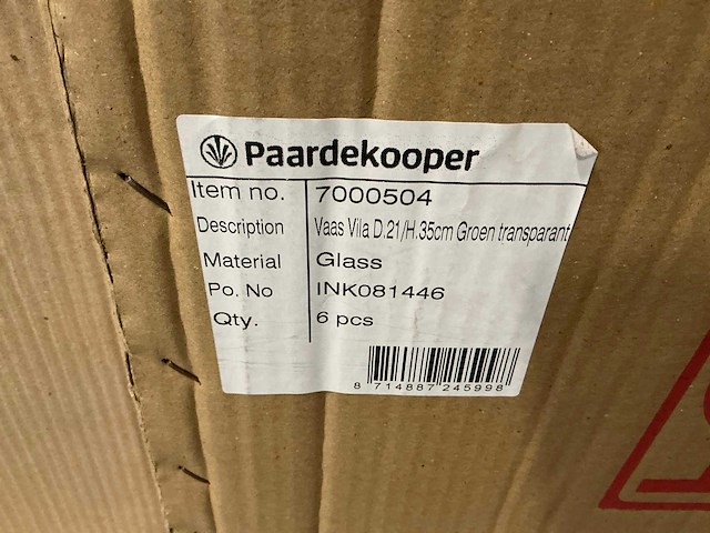Partij vaas vila d21/h35cm groen transparant (84x) - afbeelding 5 van  5