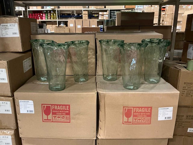 Partij vaas vila d21/h35cm groen transparant (90x) - afbeelding 1 van  6