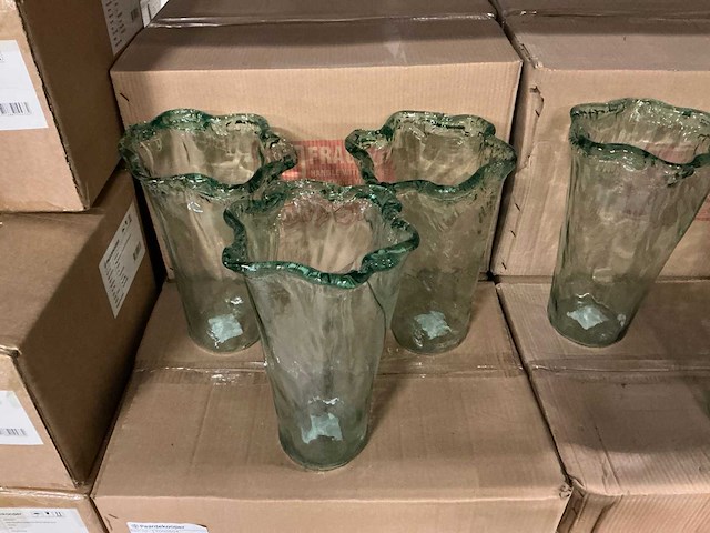 Partij vaas vila d21/h35cm groen transparant (90x) - afbeelding 3 van  6