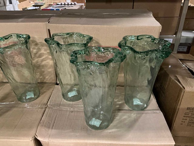 Partij vaas vila d21/h35cm groen transparant (90x) - afbeelding 4 van  6