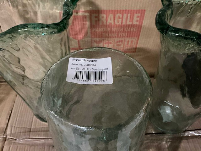Partij vaas vila d21/h35cm groen transparant (90x) - afbeelding 5 van  6