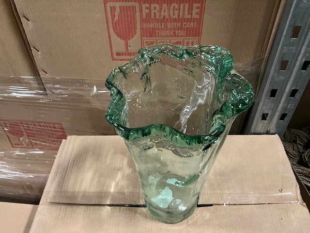 Partij vaas vila d21/h35cm groen transparant (90x) - afbeelding 2 van  5