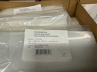Partij vacuümzak buis 100x250mm 90my transparant (8000x) - afbeelding 2 van  3