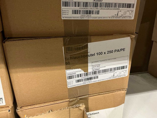 Partij vacuümzak buis 100x250mm 90my transparant (8000x) - afbeelding 3 van  3