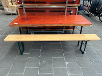 Partij van 20 inklapbare biertafels, 11 banken en 2 transportkarren - afbeelding 3 van  6