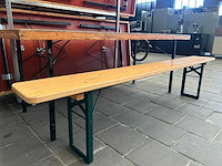 Partij van 20 inklapbare biertafels, 11 banken en 2 transportkarren - afbeelding 4 van  6