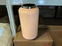 Partij vase allyson metal d15xh30cm pink planter iron (12x) - afbeelding 1 van  3