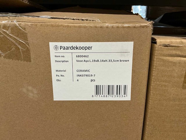 Partij vase aya l19xb14xh33,5cm ceramic (24x) - afbeelding 4 van  4