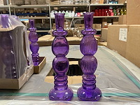 Partij vase candles florence paars h28cm (372x) - afbeelding 1 van  1