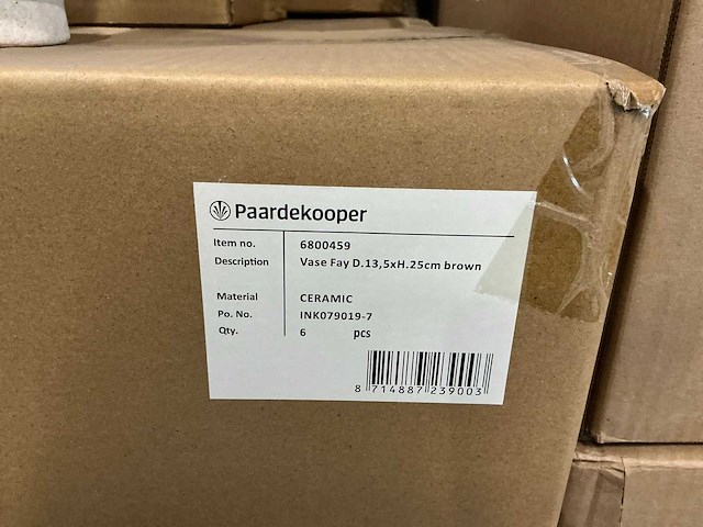 Partij vase fay d13,5xh25cm ceramic (47x) - afbeelding 3 van  3