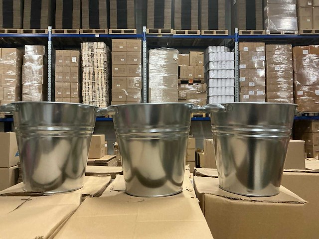 Partij vase galvanized ridge 29/19x28,5cm (261x) - afbeelding 1 van  5