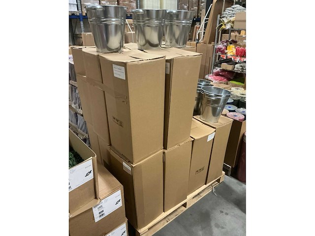 Partij vase galvanized ridge 29/19x28,5cm (261x) - afbeelding 4 van  5