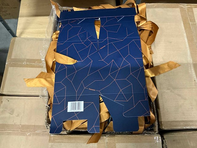 Partij vasebox kraft 12x12xh16cm blue/copper bedrukt (2500x) - afbeelding 2 van  4