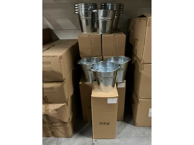 Partij vases galvanized ridge 29/19x28,5cm (132x) - afbeelding 2 van  5