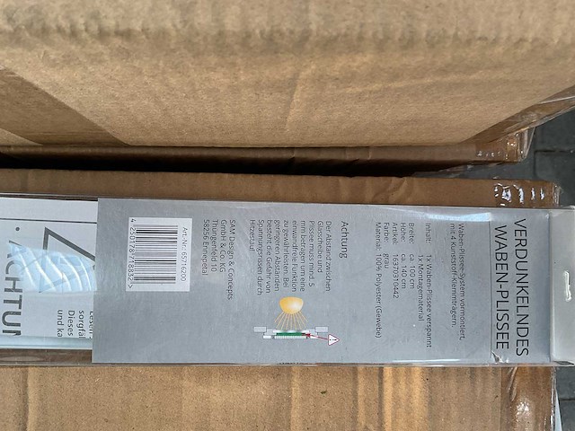 Partij verduistering - plissé gordijn - 100x140 cm - grijs (54x) - afbeelding 4 van  4