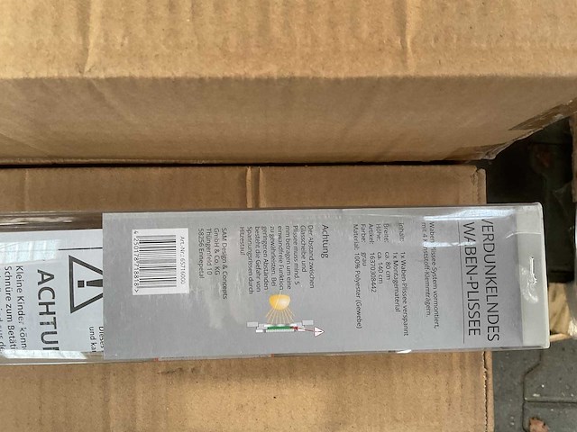 Partij verduistering - plissé gordijn - 80x140 cm - grijs (54x) - afbeelding 2 van  4