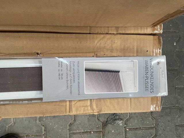 Partij verduistering - plissé gordijn - 90x140 cm - grijs (54x) - afbeelding 4 van  4