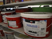 Partij verf bestaande uit o.a. keim soldalan sol-silicaat buitenmuurverf me, soldalan-verdunning, sigma mortar 2k ep base + hardner, toupret murex & sikkens wapex 529 multicolour vlokken - afbeelding 6 van  20