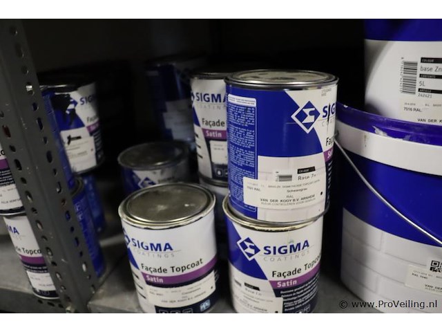 Partij verf bestaande uit o.a. ppg façade topcoat gevelverf matt, sikkens alphatex sf, primer, diepgrond, perfax wandlijm, wijzonol gevelcoat & caparo muresko buitenmuurverf - afbeelding 4 van  16