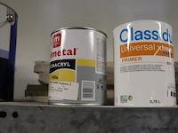 Partij verf bestaande uit o.a. ppg façade topcoat gevelverf matt, sikkens alphatex sf, primer, diepgrond, perfax wandlijm, wijzonol gevelcoat & caparo muresko buitenmuurverf - afbeelding 10 van  16