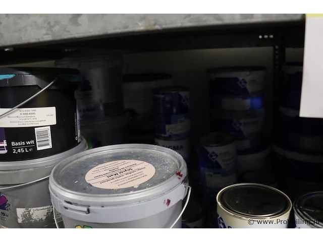 Partij verf bestaande uit o.a. ppg façade topcoat gevelverf matt, sikkens alphatex sf, primer, diepgrond, perfax wandlijm, wijzonol gevelcoat & caparo muresko buitenmuurverf - afbeelding 16 van  16