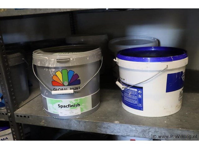 Partij verf bestaande uit o.a. ppg sigmatex binnenmuurverf superlatex, murfill renovatie verf, sigma zinccoat, global paint spacfinish & sikkens alpatex sf matte muurverf - afbeelding 4 van  10