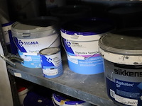 Partij verf bestaande uit o.a. ppg sigmatex binnenmuurverf superlatex, murfill renovatie verf, sigma zinccoat, global paint spacfinish & sikkens alpatex sf matte muurverf - afbeelding 5 van  10