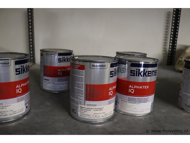 Partij verf bestaande uit o.a. ppg sigmatex binnenmuurverf superlatex, murfill renovatie verf, sigma zinccoat, global paint spacfinish & sikkens alpatex sf matte muurverf - afbeelding 9 van  10