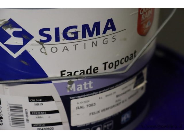 Partij verf bestaande uit o.a. sigma facade topcoat matt, stigmatex superlatex matt & sigmatin dgl - afbeelding 3 van  11