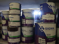 Partij verf bestaande uit o.a. sigma primer, ppg s2u grondverf allure, veveo rain guard, urethan primer 4s & sikkens rubbol primer - afbeelding 23 van  24