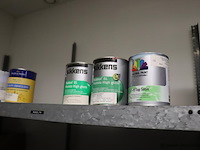 Partij verf bestaande uit o.a. sigma s2u nova grondverf, sikkens bl rezisto primer, veveo aqua titani zijdeglans, wijzonol wijzo chips-coll & global paint pu top satin - afbeelding 3 van  16