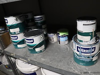 Partij verf bestaande uit o.a. sigma s2u nova grondverf, sikkens bl rezisto primer, veveo aqua titani zijdeglans, wijzonol wijzo chips-coll & global paint pu top satin - afbeelding 13 van  16