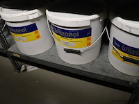 Partij verf bestaande uit o.a. sigma s2u nova grondverf, sikkens bl rezisto primer, veveo aqua titani zijdeglans, wijzonol wijzo chips-coll & global paint pu top satin - afbeelding 14 van  16
