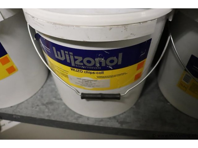 Partij verf bestaande uit o.a. sigma s2u nova grondverf, sikkens bl rezisto primer, veveo aqua titani zijdeglans, wijzonol wijzo chips-coll & global paint pu top satin - afbeelding 15 van  16