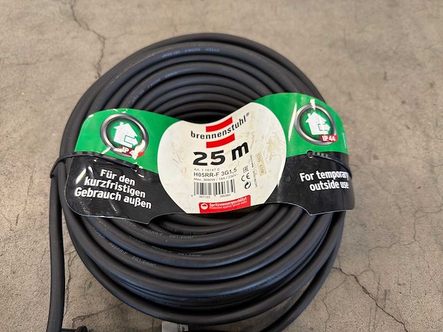 Partij verlengkabels – o.a. brennenstuhl 25 m rubberkabels (3x) - afbeelding 3 van  4