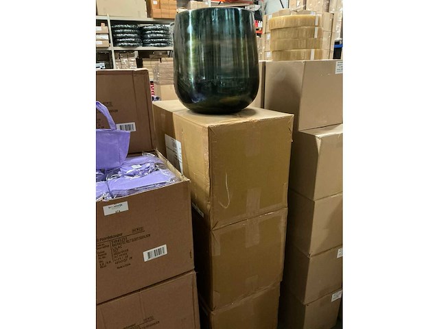 Partij vintage green planter extra large h45cm (6x) - afbeelding 4 van  5