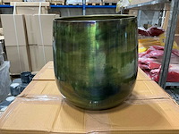Partij vintage green planter large h30xø27cm (16x) - afbeelding 1 van  5