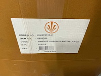 Partij vintage green planter large h30xø27cm (16x) - afbeelding 5 van  5