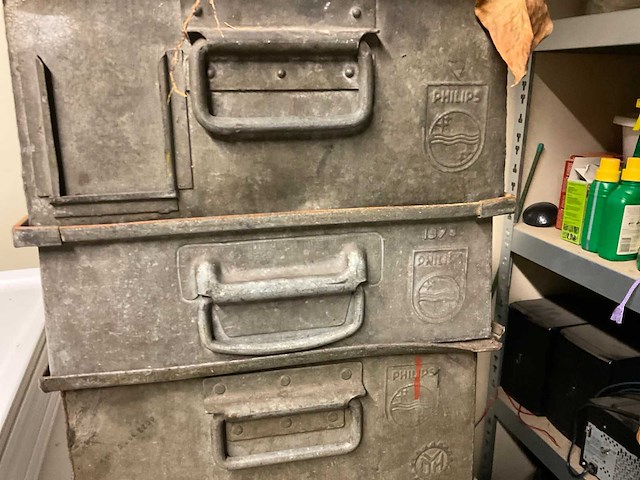 Partij vintage magazijnbakken, 9 stuks - afbeelding 2 van  3