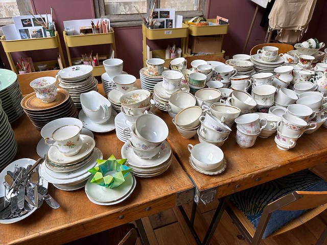 Partij vintage servies, glaswerk - afbeelding 5 van  12