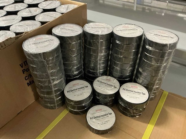 Partij viteko pvc electrical insulation tape 0.2mm x 19mm x 20m black (1810x) - afbeelding 1 van  4