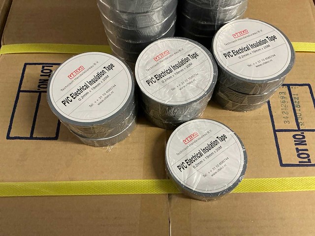 Partij viteko pvc electrical insulation tape 0.2mm x 19mm x 20m grey (3000x) - afbeelding 2 van  4